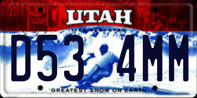 UT license plate D534MM