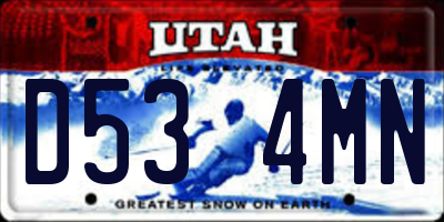 UT license plate D534MN