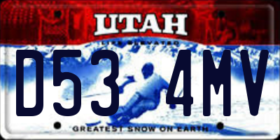 UT license plate D534MV