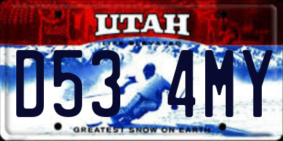UT license plate D534MY