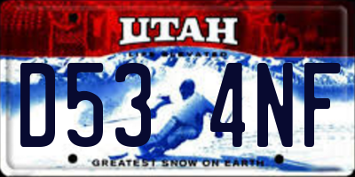 UT license plate D534NF