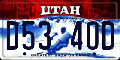 UT license plate D534OD