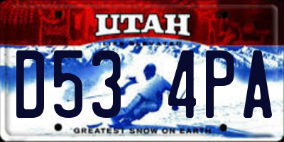UT license plate D534PA