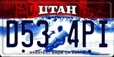 UT license plate D534PI