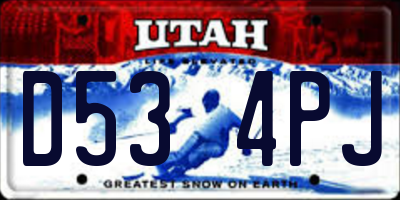 UT license plate D534PJ