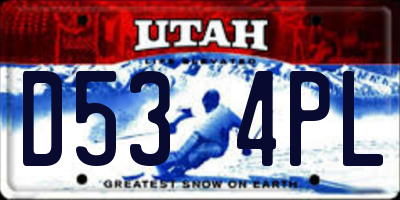 UT license plate D534PL
