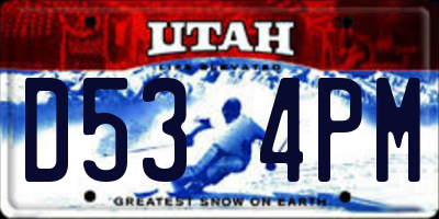 UT license plate D534PM