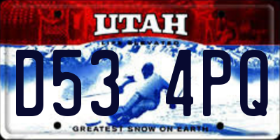 UT license plate D534PQ