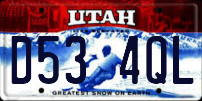 UT license plate D534QL