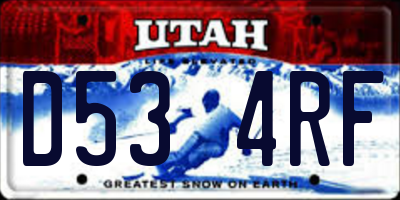 UT license plate D534RF