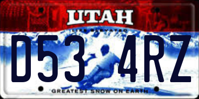 UT license plate D534RZ
