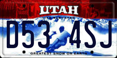 UT license plate D534SJ