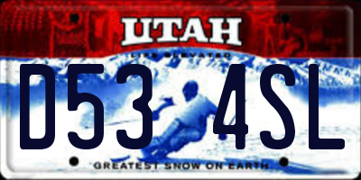 UT license plate D534SL
