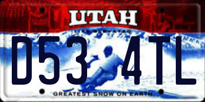 UT license plate D534TL