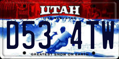 UT license plate D534TW