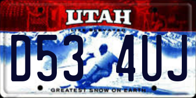 UT license plate D534UJ