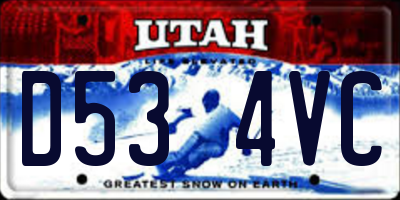 UT license plate D534VC