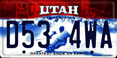 UT license plate D534WA