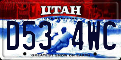 UT license plate D534WC