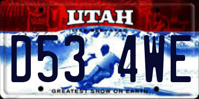 UT license plate D534WE
