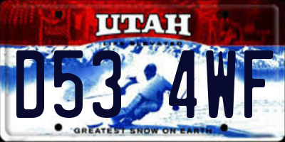 UT license plate D534WF