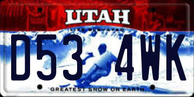 UT license plate D534WK