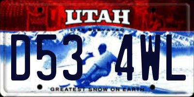 UT license plate D534WL