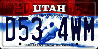 UT license plate D534WM