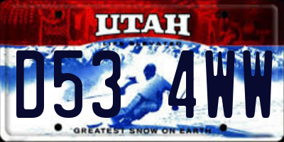 UT license plate D534WW