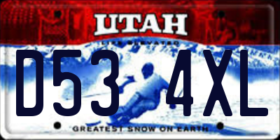 UT license plate D534XL