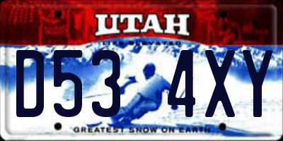 UT license plate D534XY