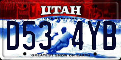 UT license plate D534YB