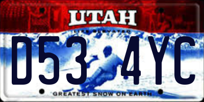 UT license plate D534YC