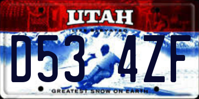 UT license plate D534ZF