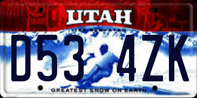 UT license plate D534ZK