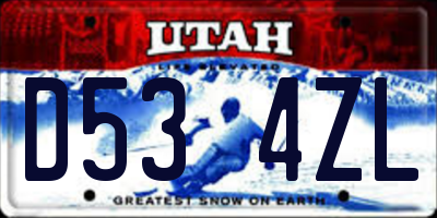 UT license plate D534ZL
