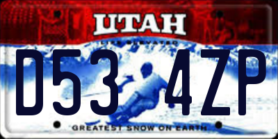 UT license plate D534ZP
