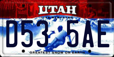 UT license plate D535AE