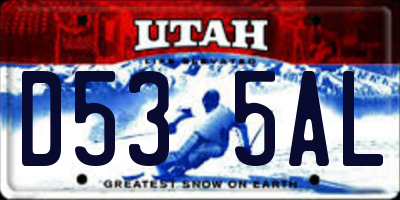 UT license plate D535AL