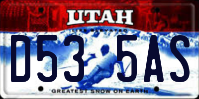UT license plate D535AS