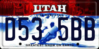 UT license plate D535BB