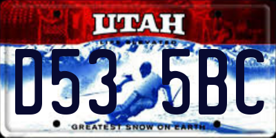 UT license plate D535BC