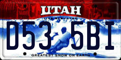 UT license plate D535BI