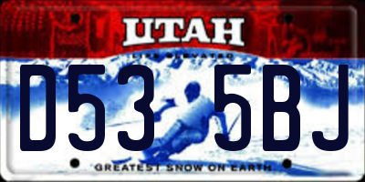 UT license plate D535BJ