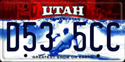 UT license plate D535CC