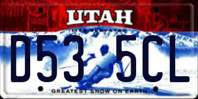UT license plate D535CL