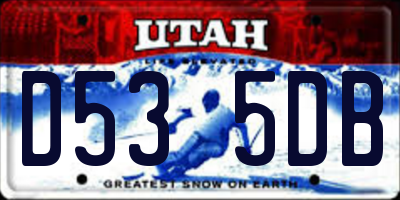 UT license plate D535DB