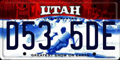 UT license plate D535DE