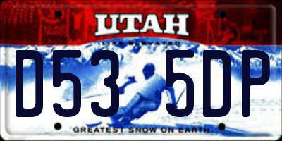 UT license plate D535DP