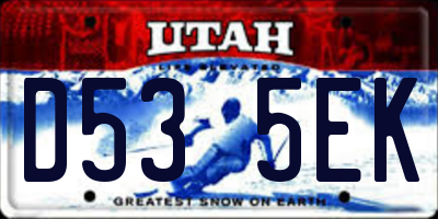 UT license plate D535EK